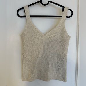 Knit tank top (cream, size XS)